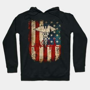 Patriotic Registered Nurse USA Flag Nursing RN Healthcare Hoodie